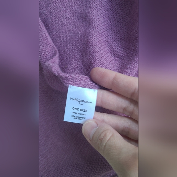 Halogen Cashmere Blend Three Tone Purple Gradient Shawl 74x21 - Picture 3 of 3